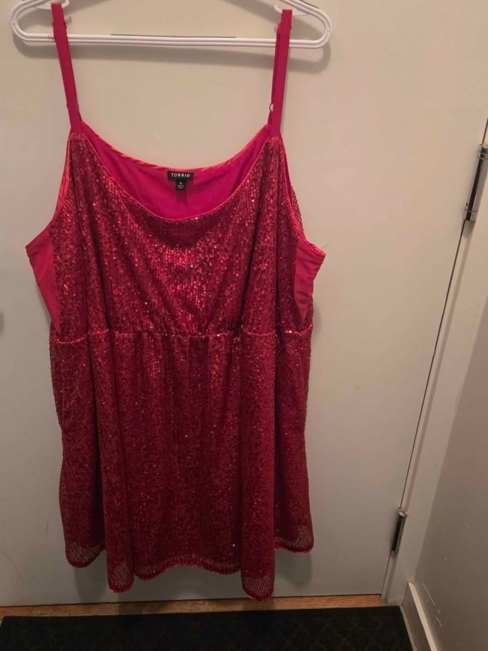torrid Red Sequin Midi Dress with Adjustable Straps